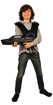 Boy with Delta Strike laser tag equipment